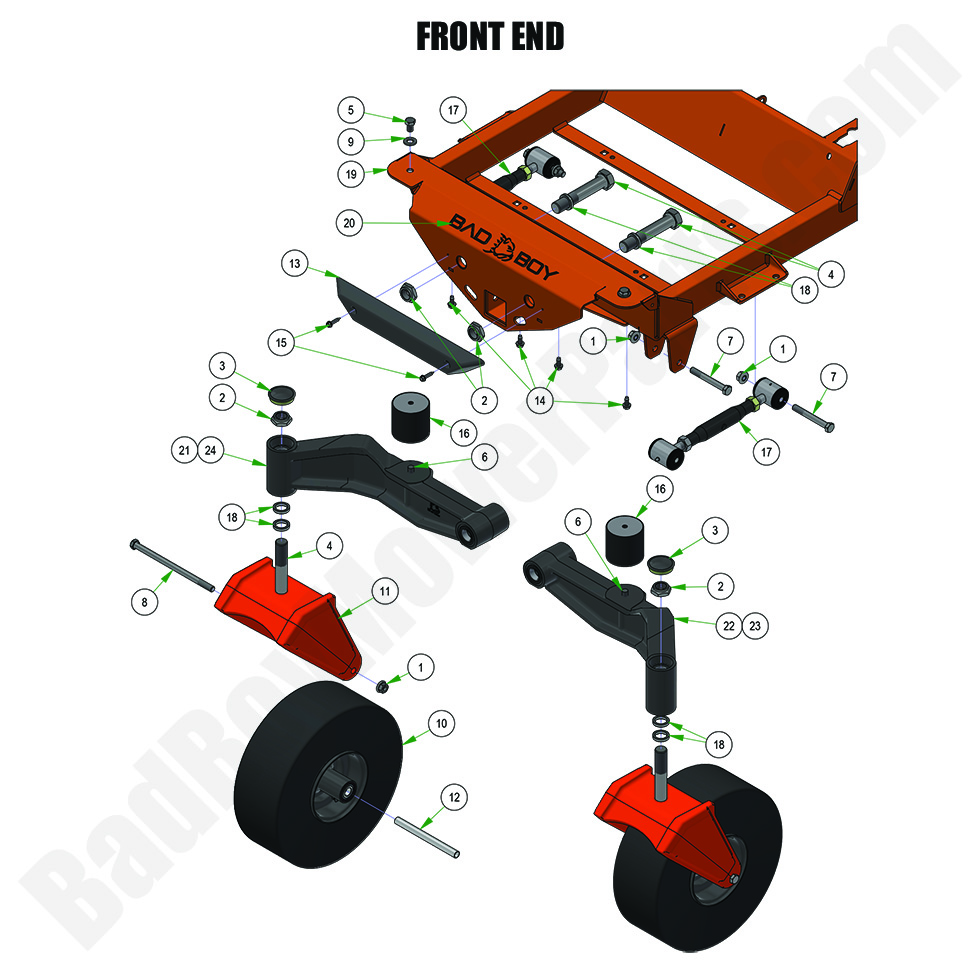 3583 - Bad Boy Mower Parts Lookup > 2024 > Rogue > Front End